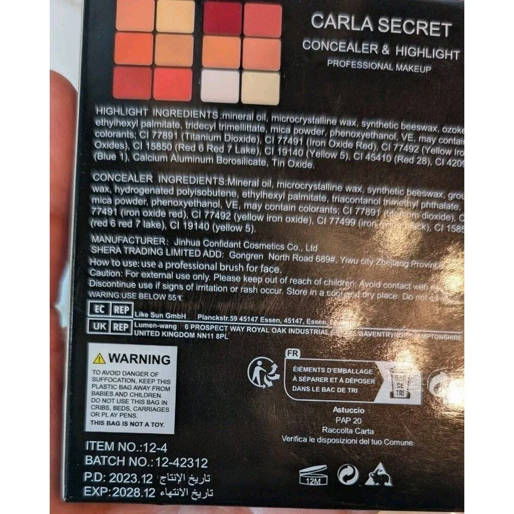 Carla Secret & S.F.R Color Concealer Highlight Palette Lot New Professional
